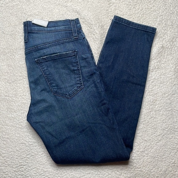 Current/Elliott The Fling Cropped Boyfriend Jeans Dark Size 25 NWT New - Picture 11 of 14